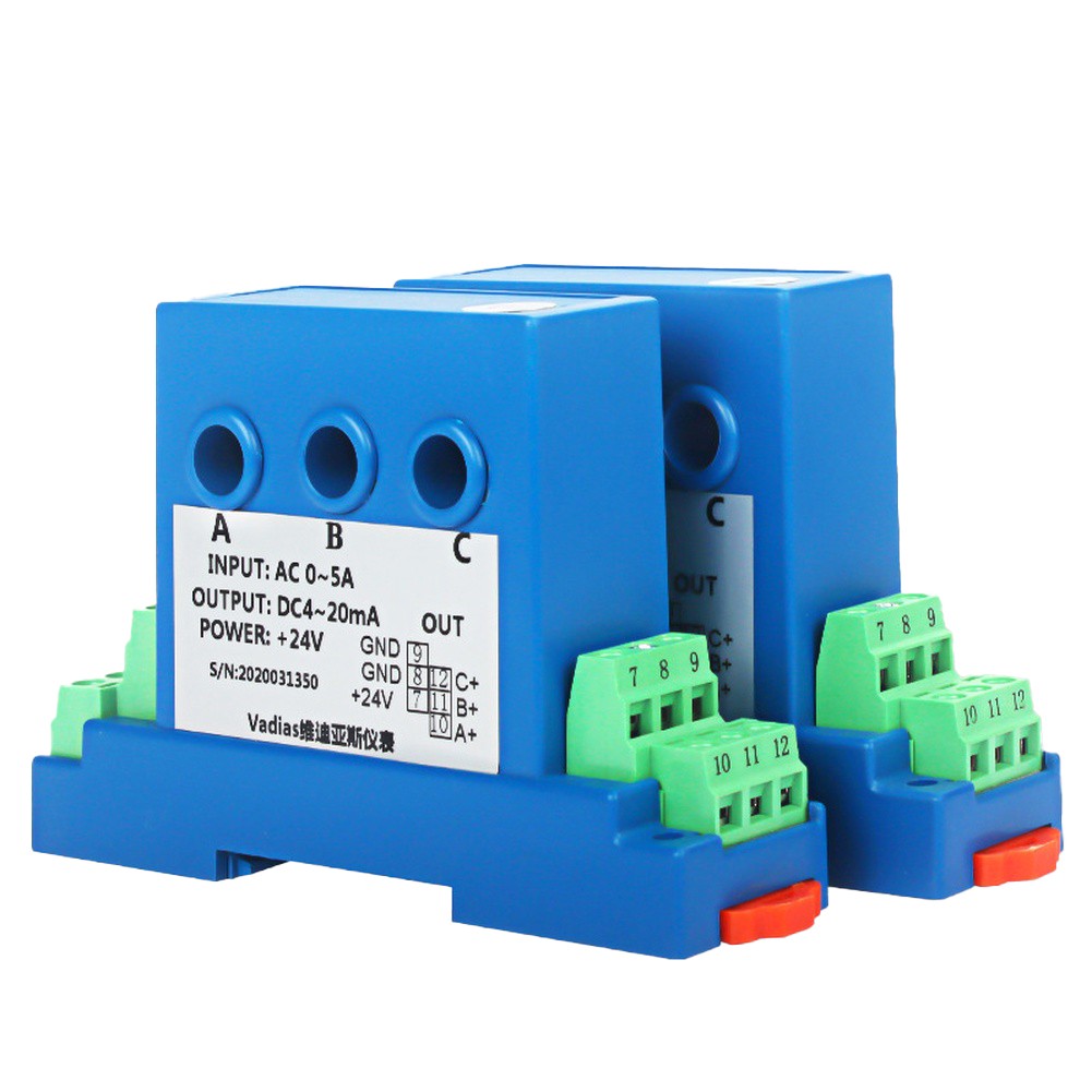 Three Phase Current Transmitter DC24V Auxiliary For Power 4-20mA Output