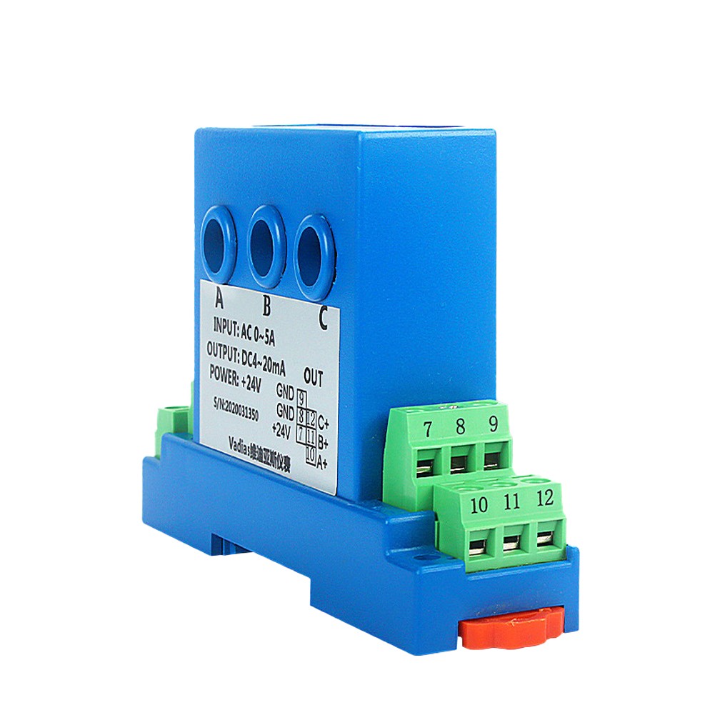 Three Phase Current Transmitter DC24V Auxiliary For Power 4-20mA Output