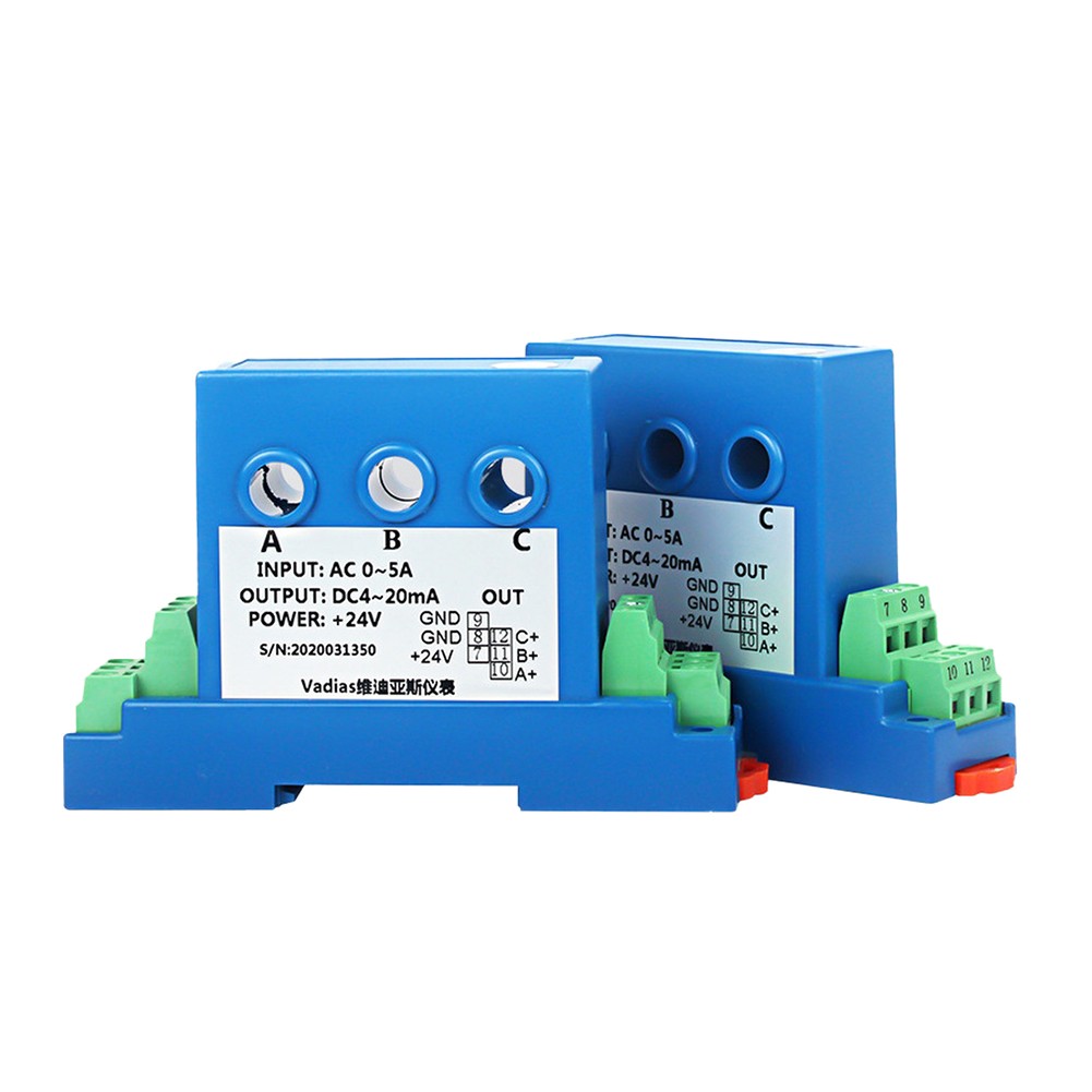 Three Phase Current Transmitter DC24V Auxiliary For Power 4-20mA Output