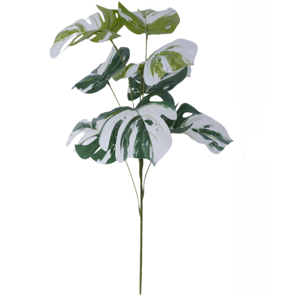 Faux Tropical Plant Monstera Leaf Lifelike Appearance No Watering Required