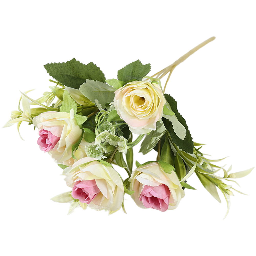 Wedding Decor Silk Rose Bouquet 5 Bloom 32cm for Bridal Shower and Anniversary