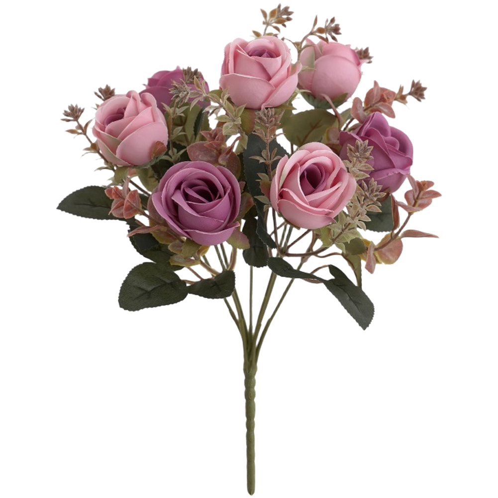 Silk Rose Bouquet Artificial European Style for Bedroom Living Room Decor