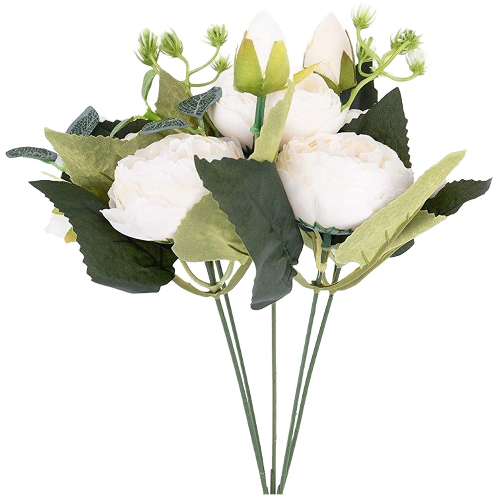 5 Head Persian Peony Silk Flowers Wedding Home Decor Fake Roses Bouquet
