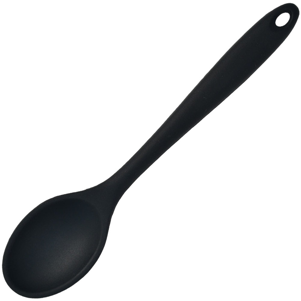Black or Purple or Pink or Yellow or Green or Red Silicone Slotted Spoon 20cm