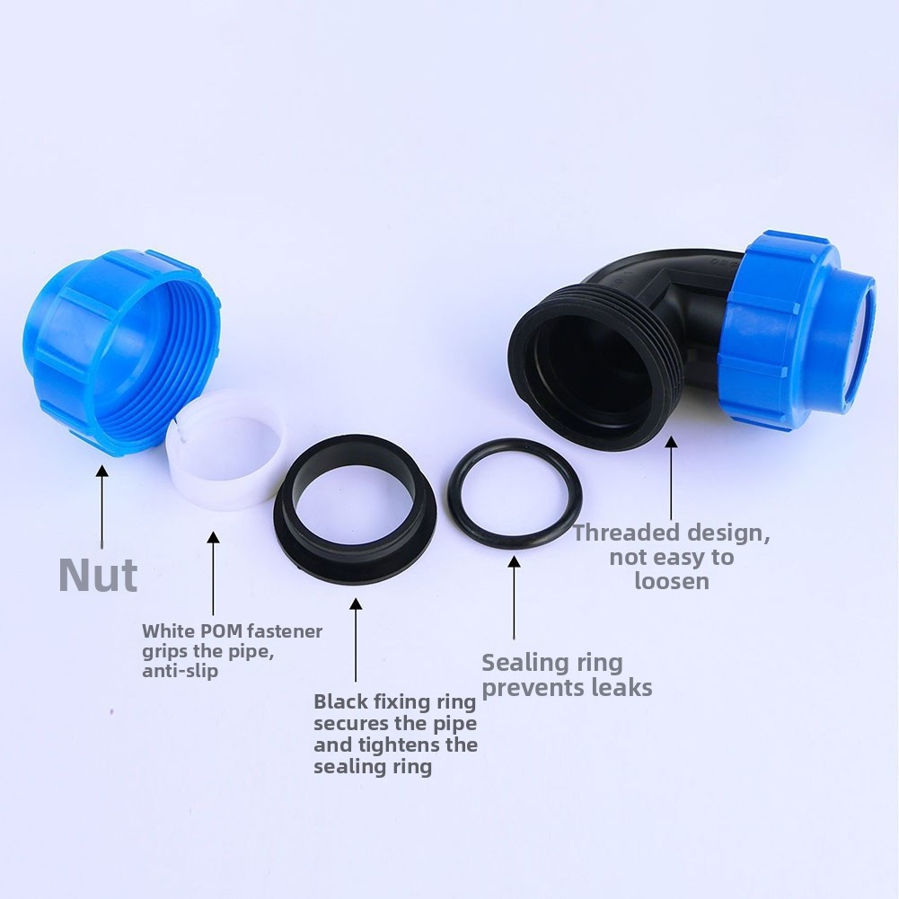 90 Degree PP Coupling with Thread for MDPE Drip Line 20mm and 25mm Pipe Sizes