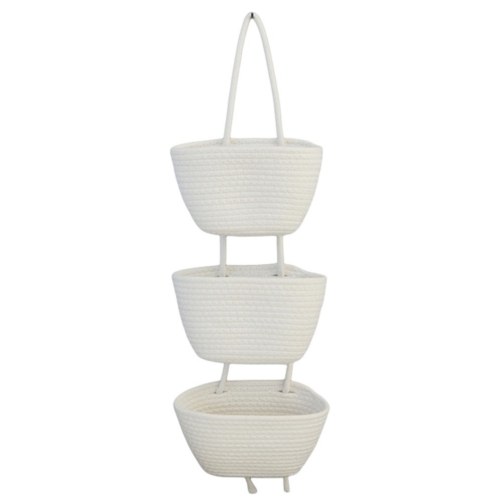Contemporary 3 Level Hanging Basket for Wall Based Storage of Daily Use Items