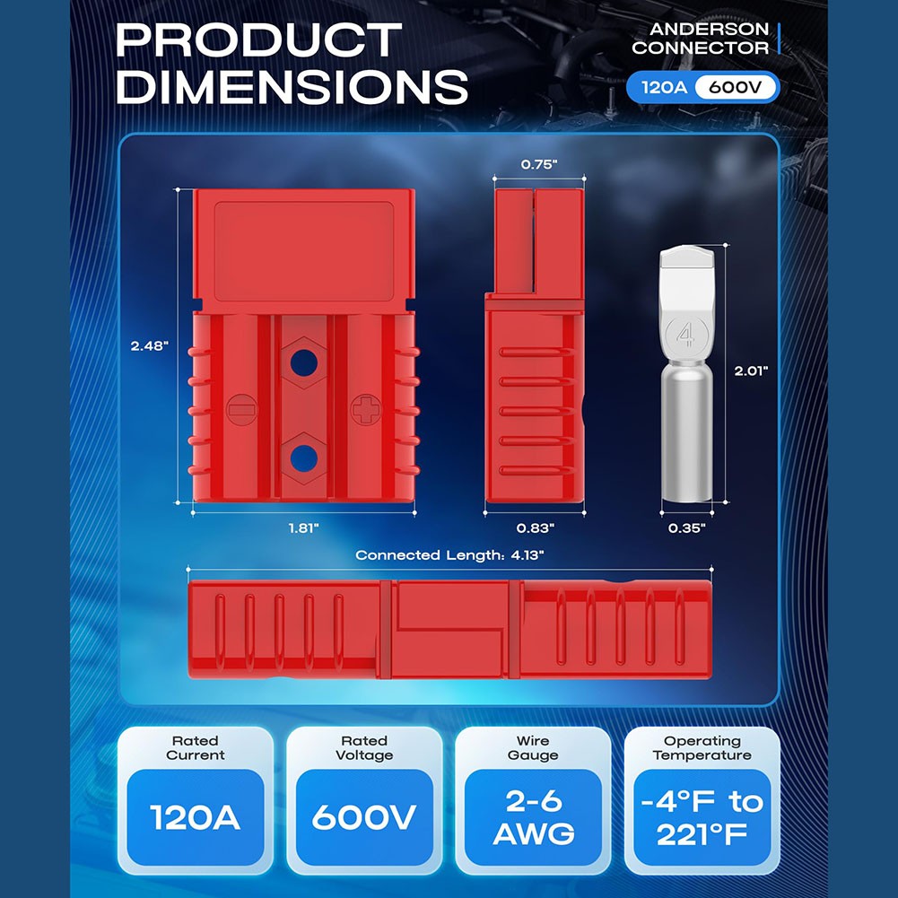 120A Connector Crimp Or Solder Terminals Silver-plated Copper Terminals