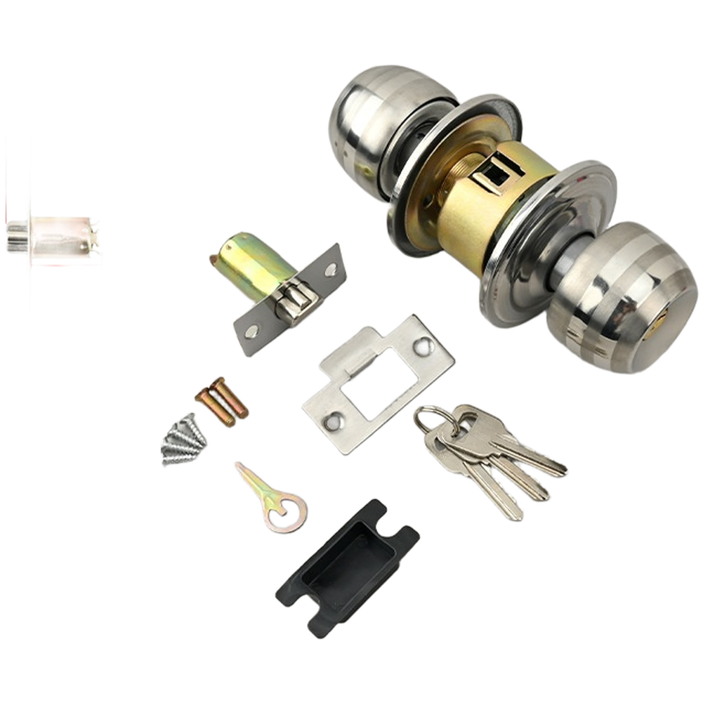 Ball Type Interior Door Lock Stainless Steel for Wooden Doors 5.3cm 6.4cm Size