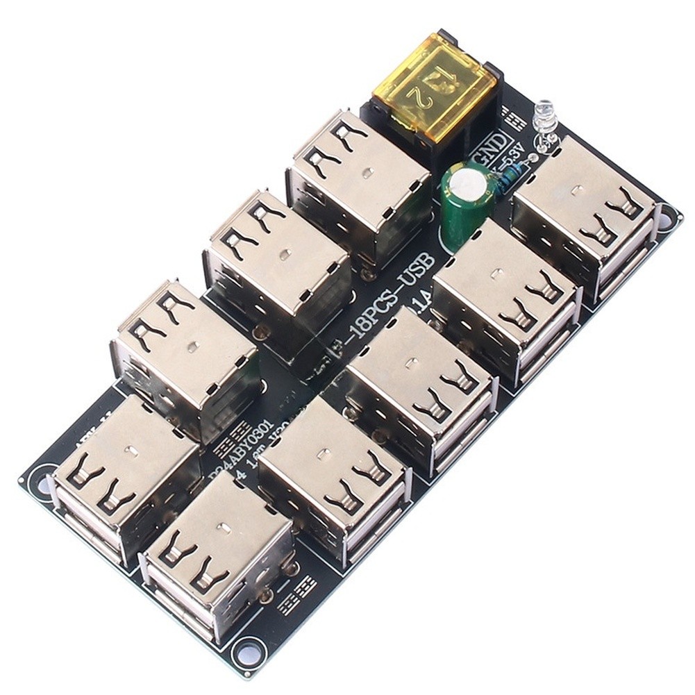 18 Port USB Charging Hub with Magnetic Base for Efficient Power Sharing