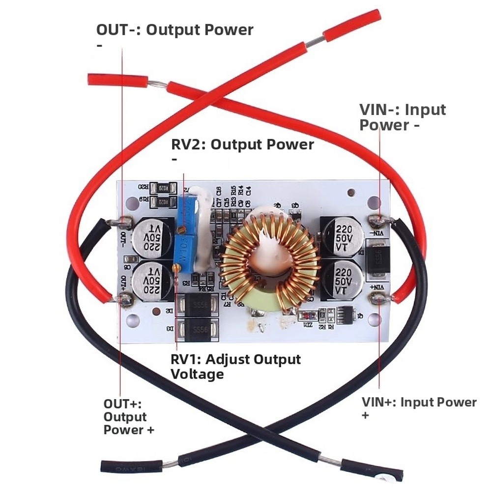 250W 600W DC-DC Boost Converter Aluminum PCB 10V-50V Adjustable Output