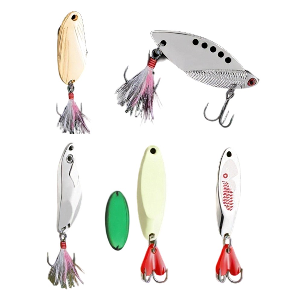 Shore Casting Rotating Spoon Bait Aggressive Bite Trigger Spiral Sequins Design