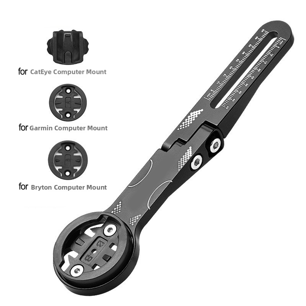 Black Titanium Red Bicycle Computer Mount Aluminum 55g Lightweight Secure Fit