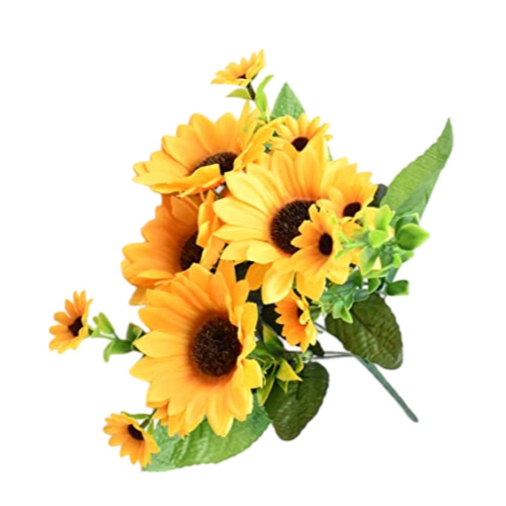 31cm Artificial Sunflower Yellow Silk Flower for Porch or Balcony Styling