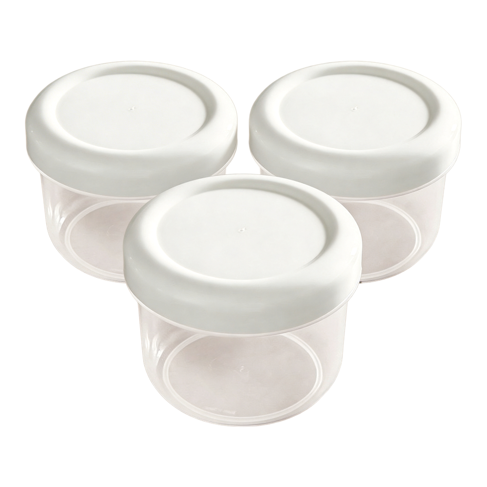 Stackable Round Plastic Storage Containers for Snacks Fruits Jewelry Easy Carry