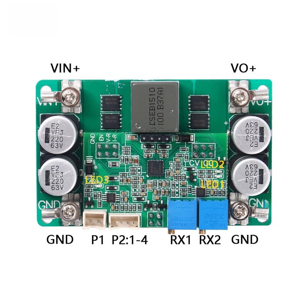 Einstellbares Step Down Up Gleichspannungsmodul 1100W 9V bis 58V In 2,5V bis 56V - Produktbild 2