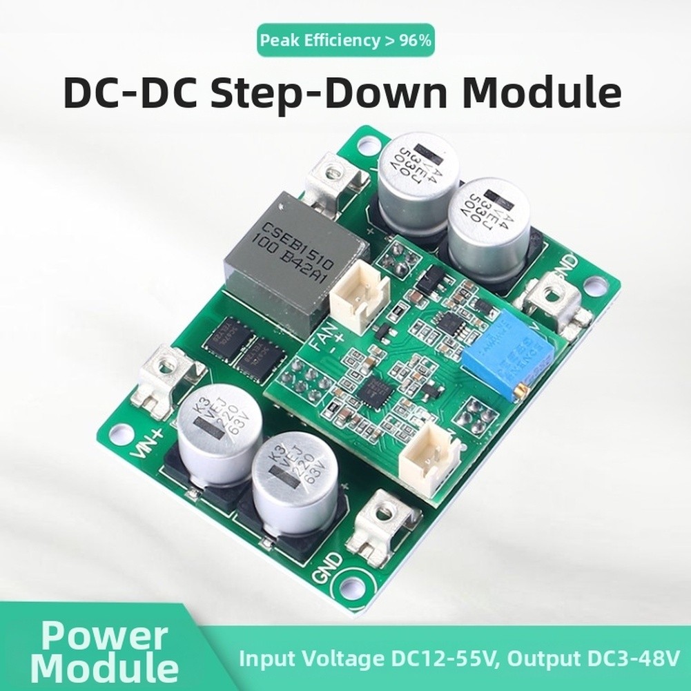 Adjustable DC-DC Power Module 12-55V Input 3-48V Output 96% Conversion Rate