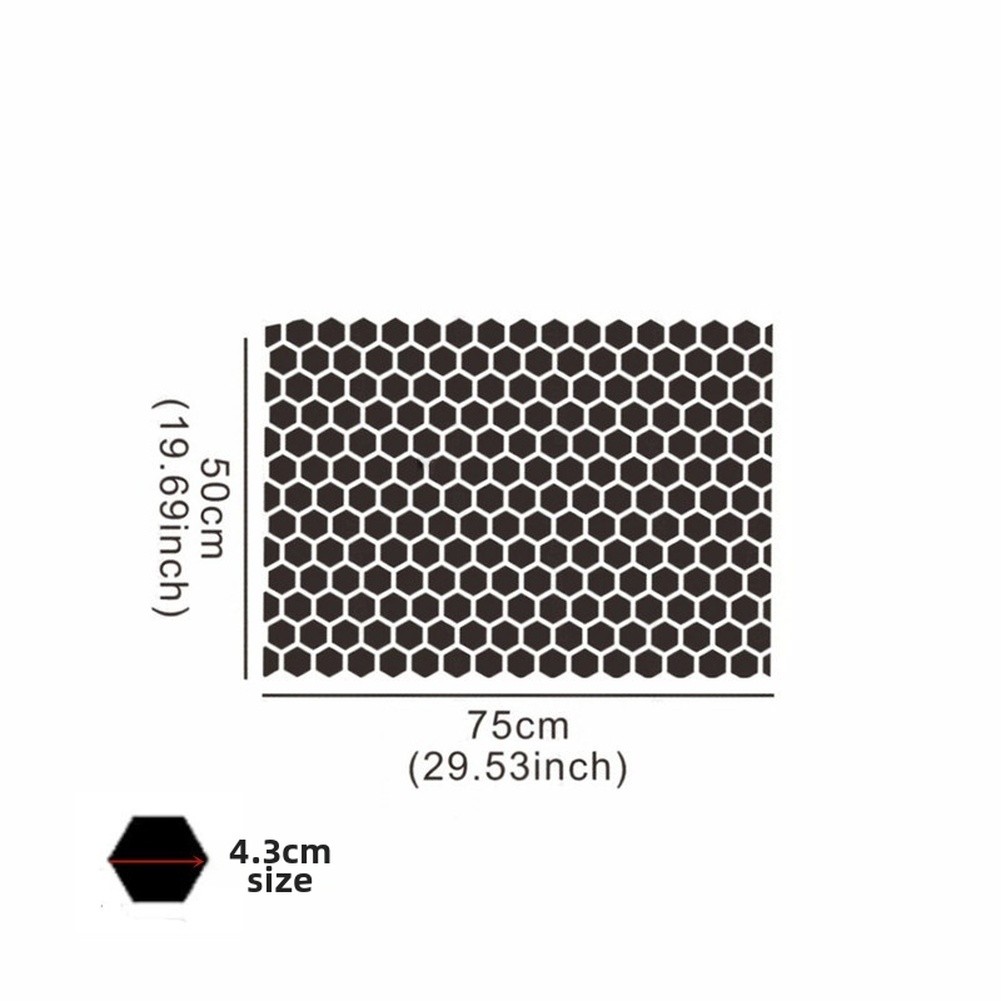 Car Window Sun Shade Hexagonal Pattern – Matte Black 75x50cm Vinyl Sticker