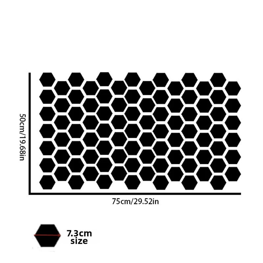 Hexagonal Car Window Sun Shade Sticker – Geometric Vinyl Decal for Auto