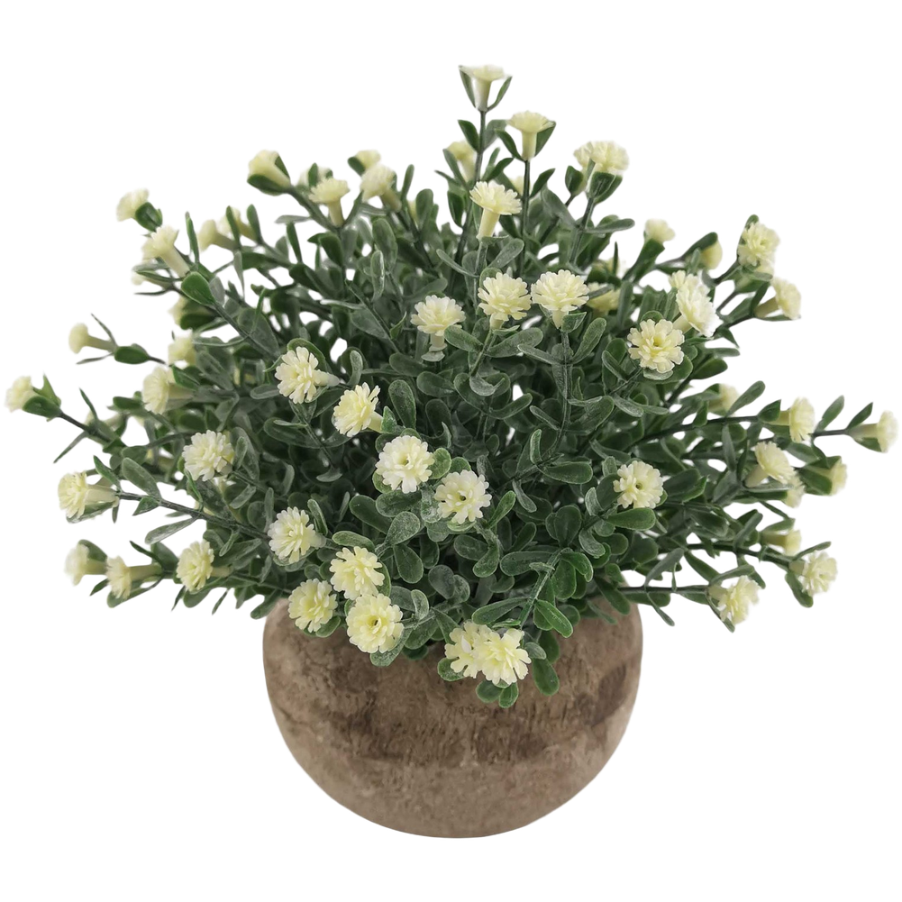 Fake Baby Breath Bonsai Plant for Living Room Office Decor Plastic 9.5x6x17cm