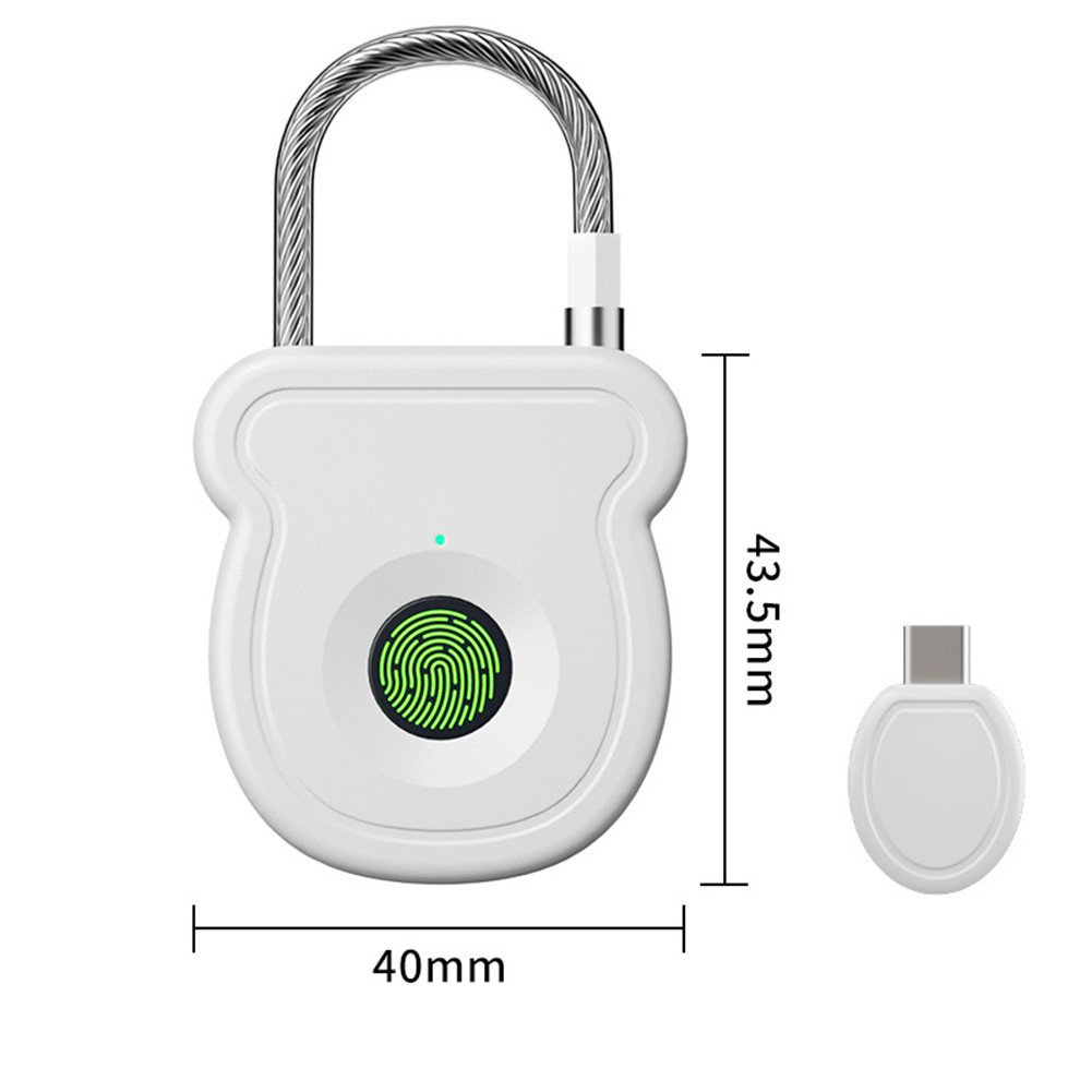 Smart Padlock with Fingerprint Only Mode and USB Key Override for Safety