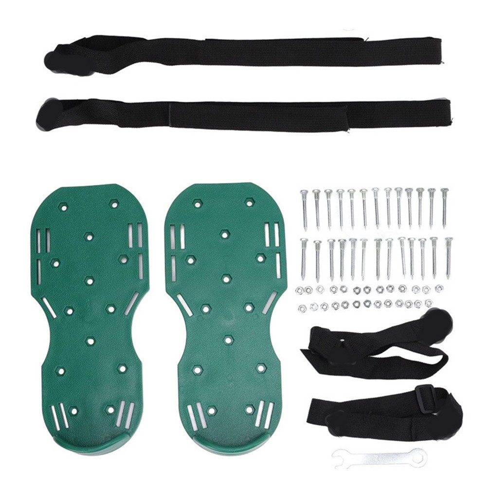 Sturdy Lawn Aerator Shoes with Metal Spikes and Reinforced Plastic Platform