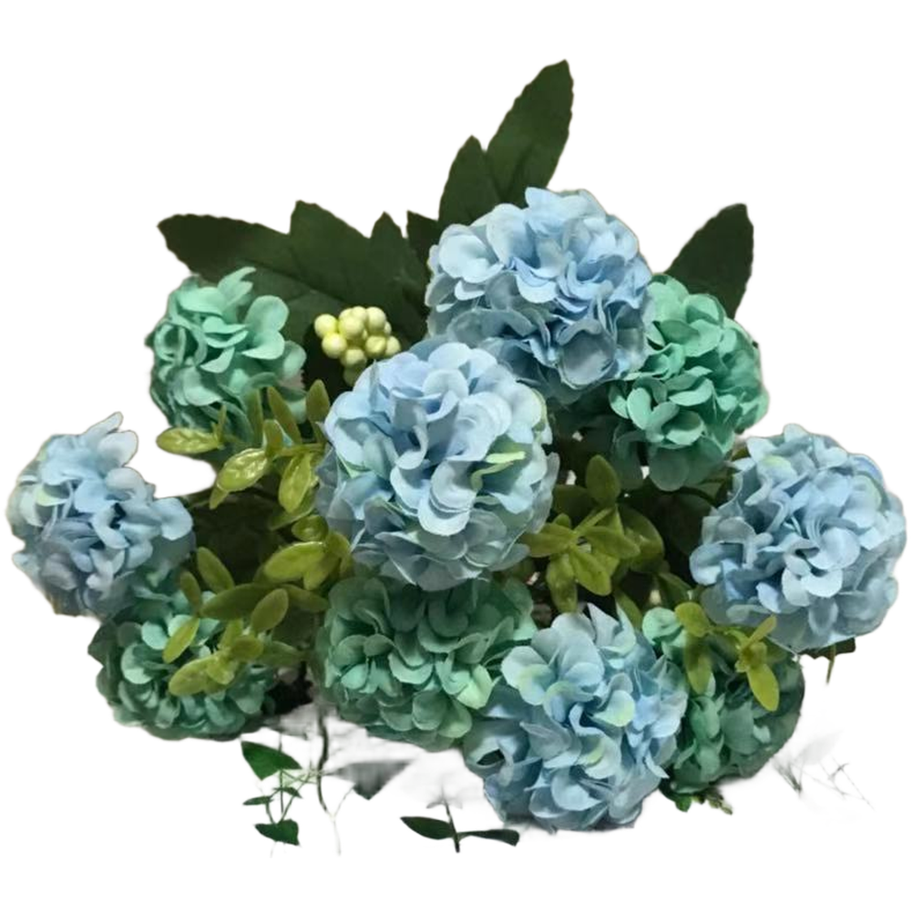 European Style Wedding Silk Flower Bouquet Blue Pink Yellow White Green Rose Red