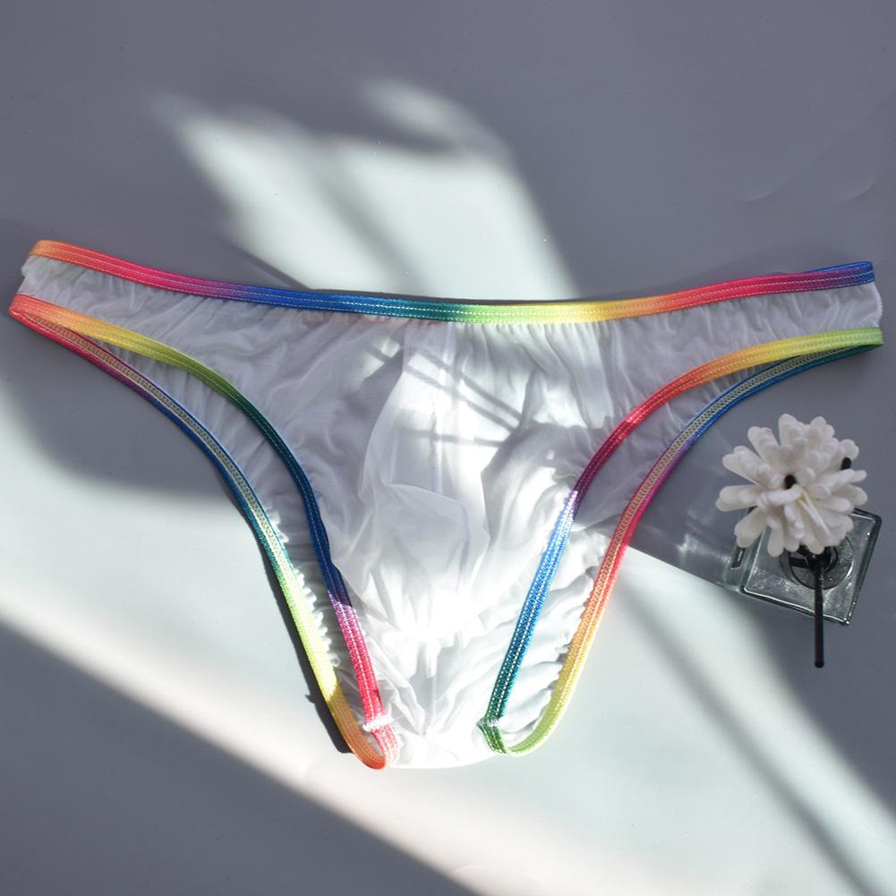 Men Ice Silk Briefs 85% Nylon 15% Spandex Breathable Fabric Lightweight Material