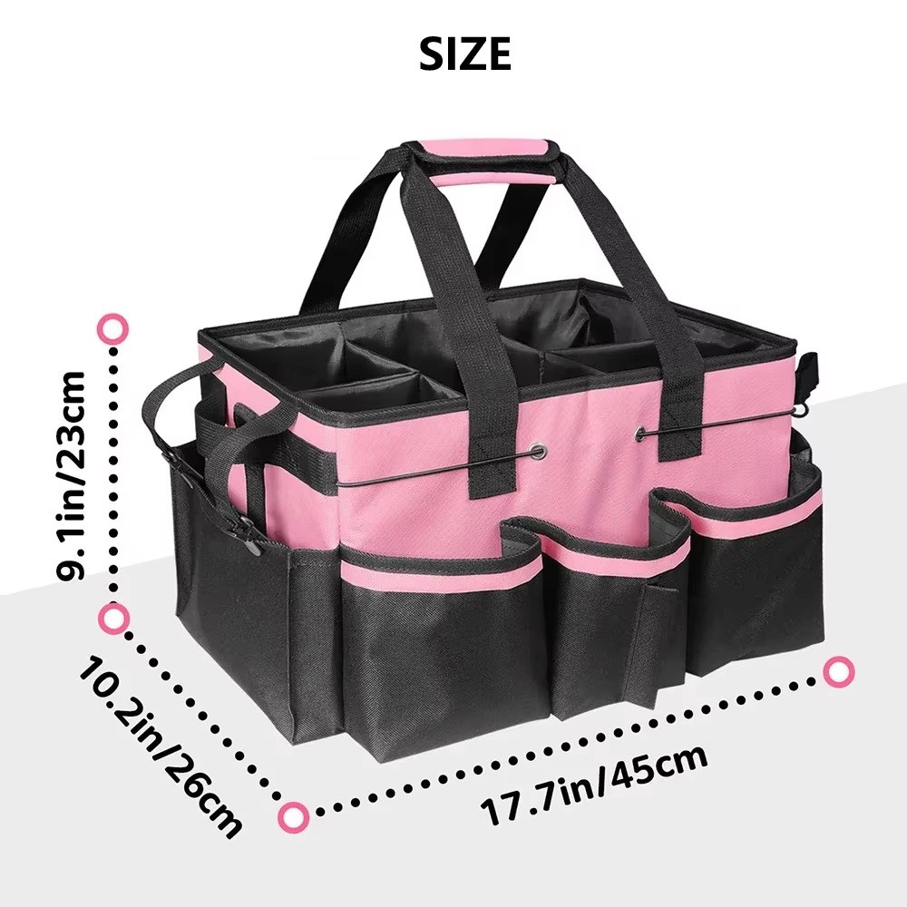 Household Cleaning Tote Bag Multifunctional Canvas Organizer for Transport