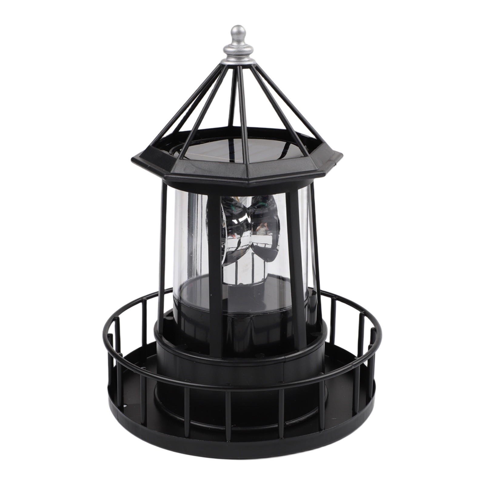 Solar Powered Rotating Lighthouse Light for Outdoor Garden Patio and Lawn Use