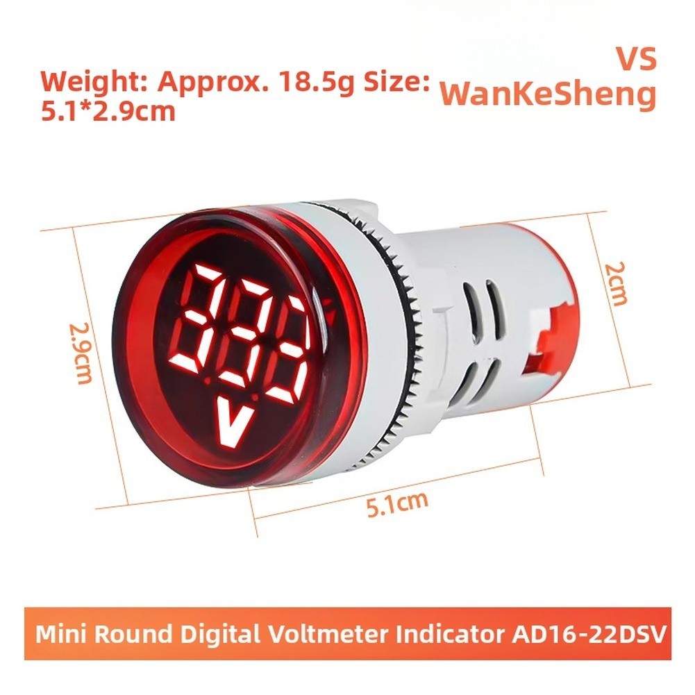 22mm Mount LED Digital AC Voltmeter for Industrial Electrical Equipment