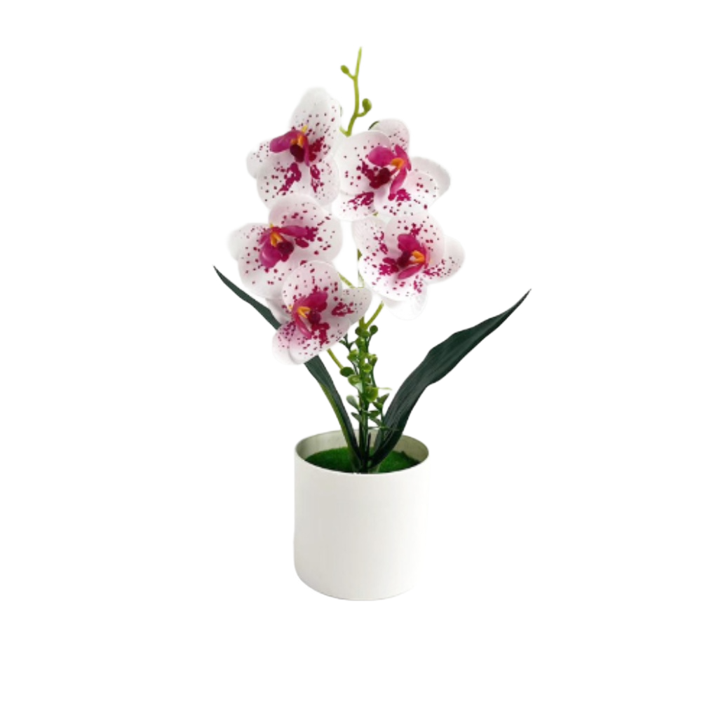 5 Count Phalaenopsis Orchid Artificial Flowers in Pots for Wedding Decor