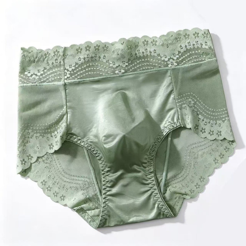 Men’s Ultra Thin Ice Silk Briefs Lace Seamless Low Waist 3D Bulge Pouch