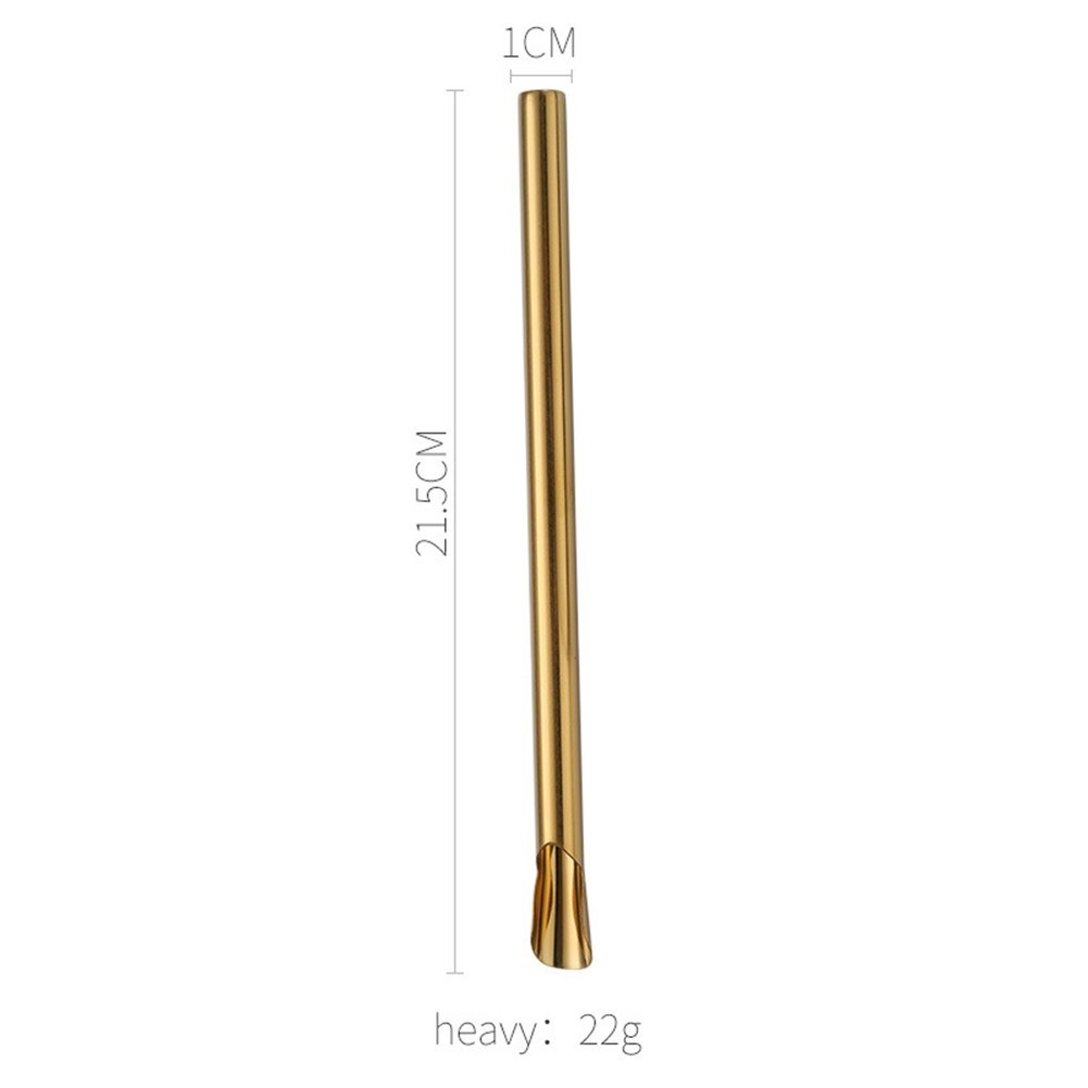 Dishwasher Safe Stainless Steel Straw Spoon 21.5 x 1 cm for Daily Beverage Use