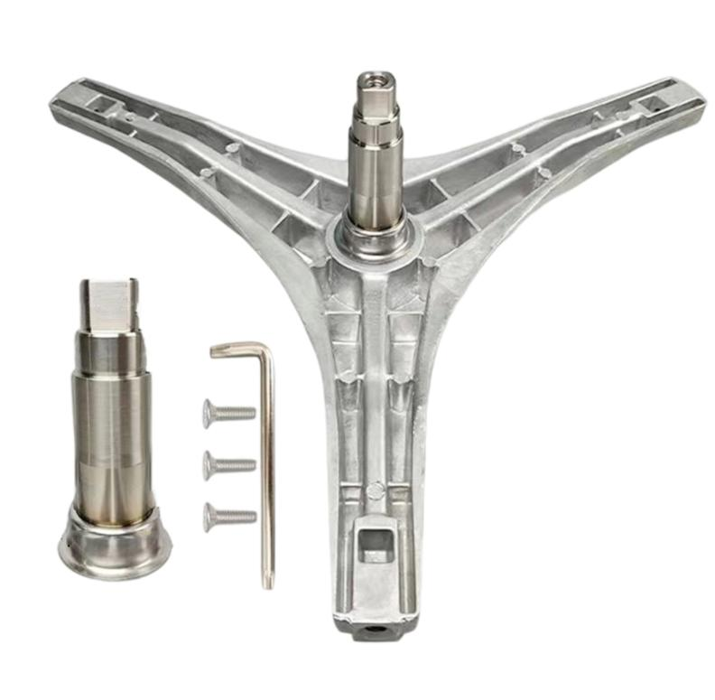 Flange Shaft Assembly for Dryer 11.8cm Tripod Silver Metal with 6 Hex Bolts