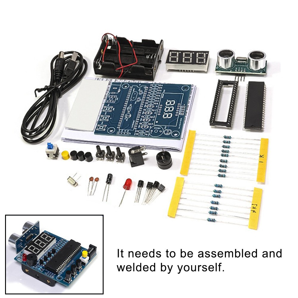 PCB-Based Range Meter Kit for DIY Assembly 88x76.5mm Plastic Metal Case