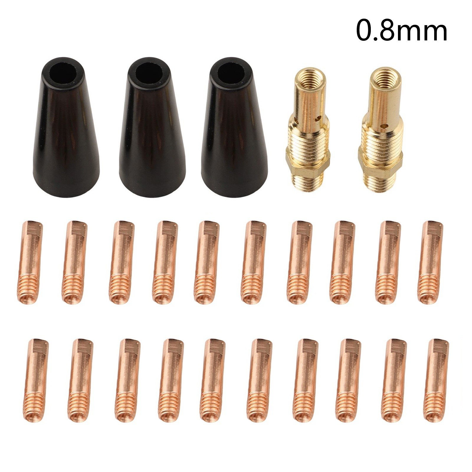25PCS Flux Core Gasless Nozzle Kit for Lincoln Weld Pak 100HD 125HD 140HD 180HD