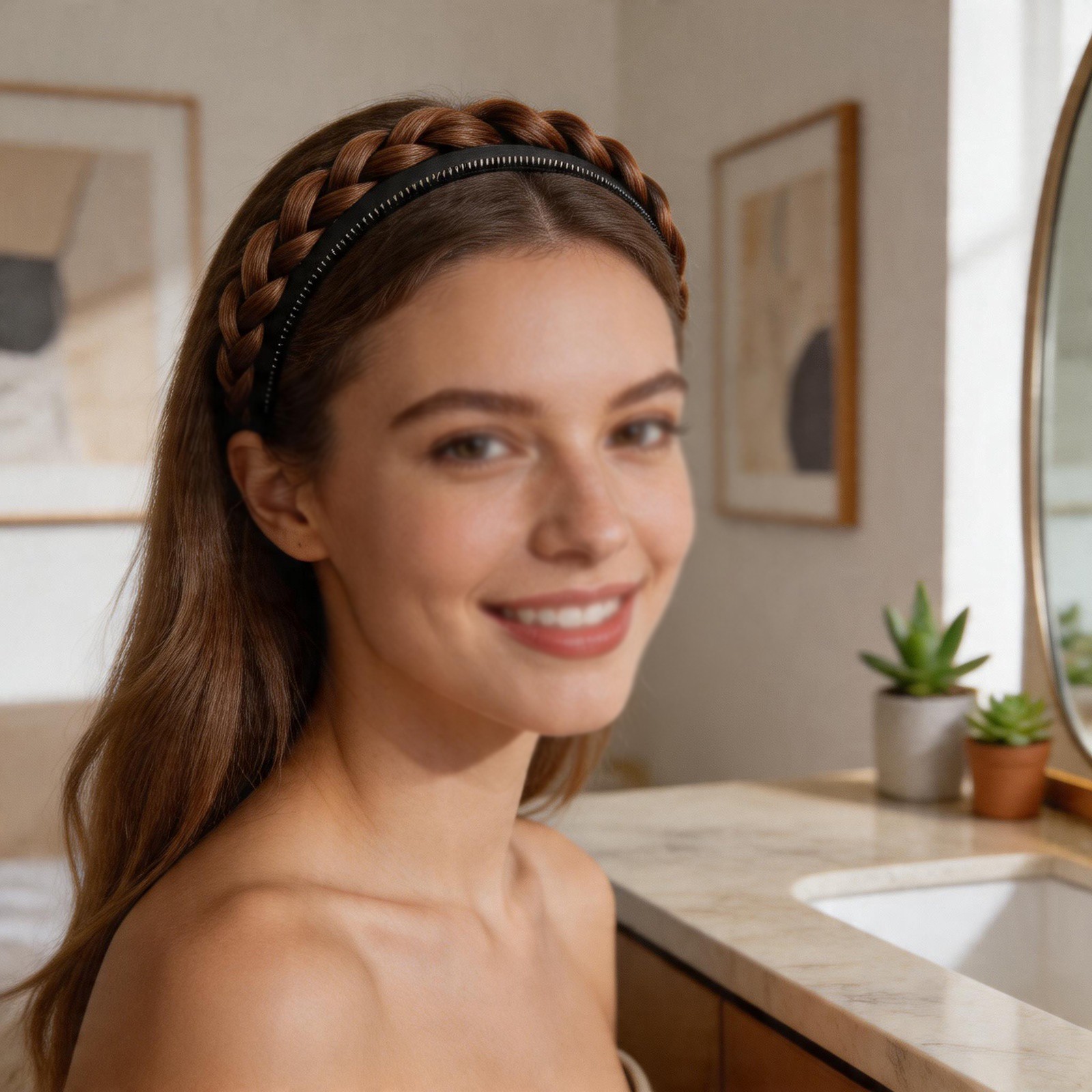 Stylish Fish Bone Braid Headband for Women Bright Hair Clip for Any Event