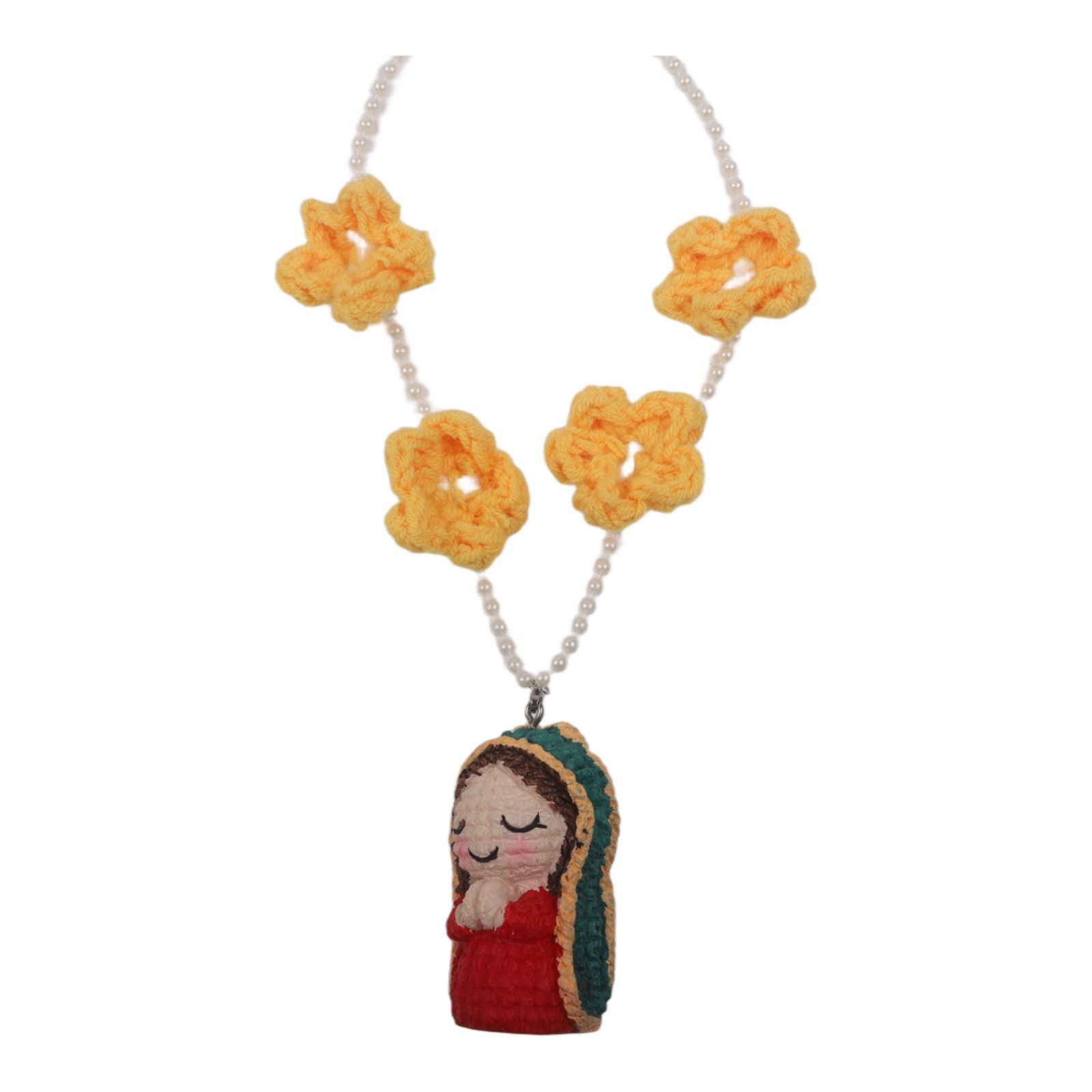 Handmade Virgin Mary Car Accessory Spiritual Blessing for Interior Decor