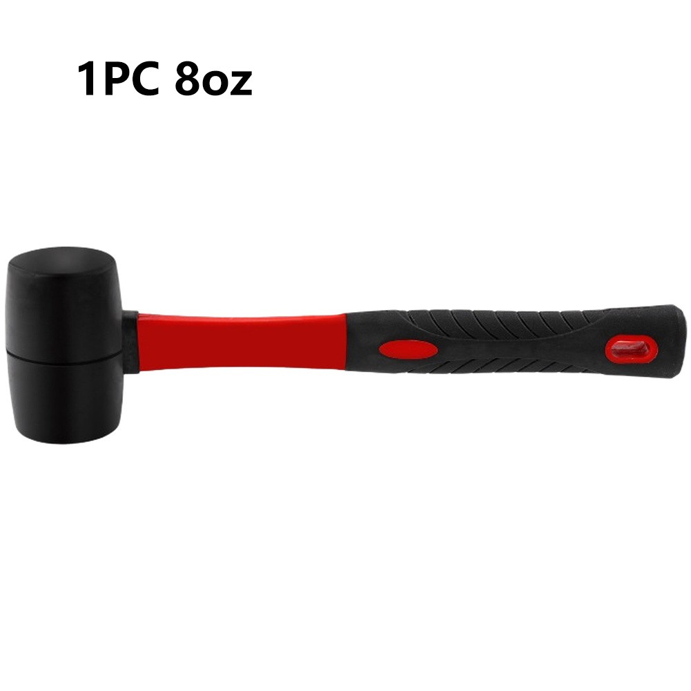 Rubber Mallet for Masonry and Drywall with Fiberglass Handle and Flat Face