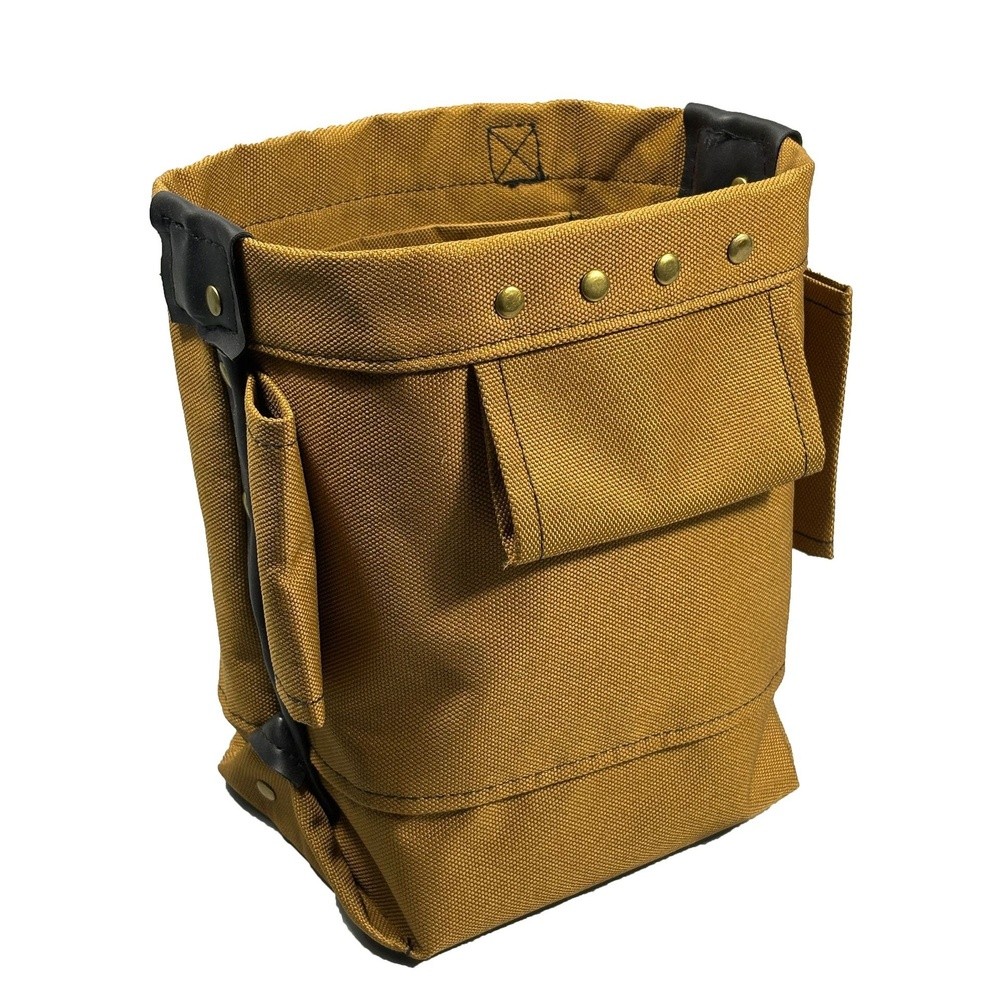 Khaki 1200D Oxford Tool Waist Bag with Reinforced Stitching and Rivet Details