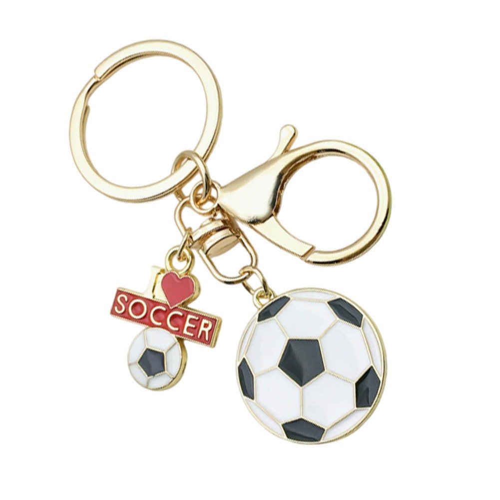 Soccer Ball Keychain Pendant Iron Construction Lightweight Key Ring Accessory