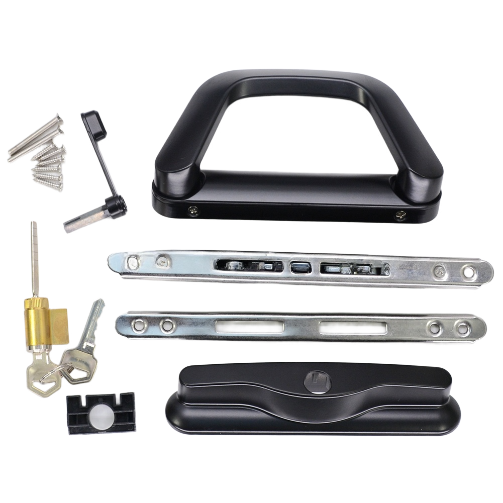 Mount Zinc Alloy Sliding Door Handle Lock with Key Box 17.6×8.8×12.4cm
