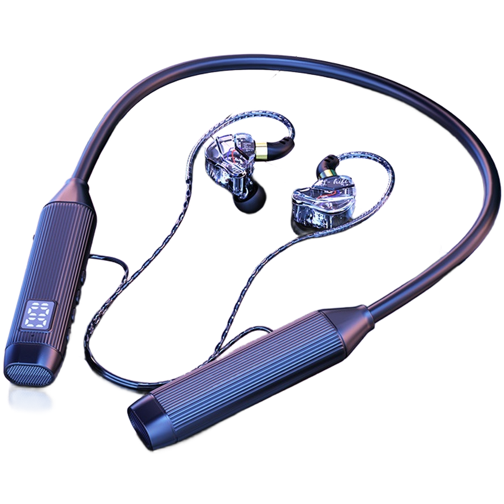Wireless Audio Headphones Neckband Style with 50H Playback and LED Indicator