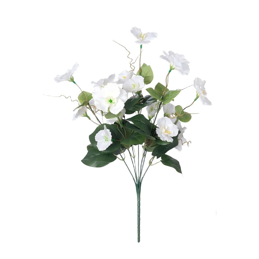 Flexible Stem Artificial Hibiscus Silk Flower for Outdoor Porch Decoration