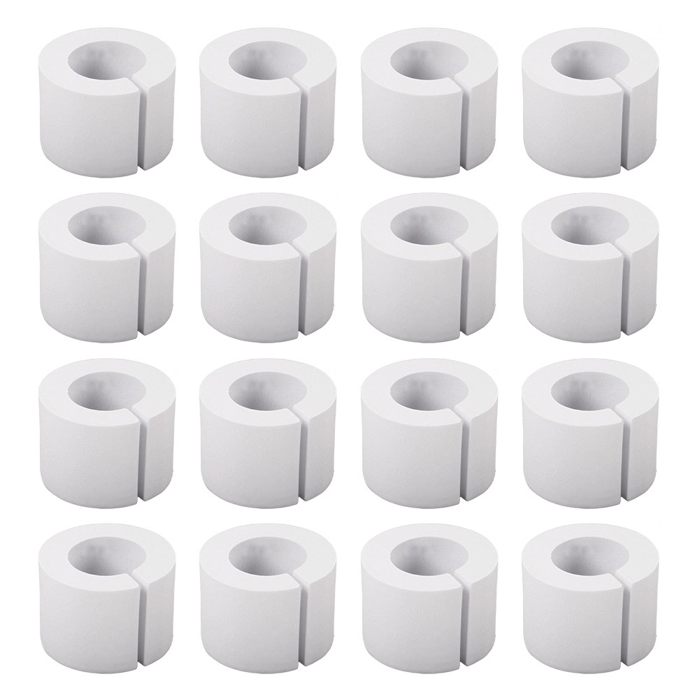 White EVA Foam Curtain Spacers 16 pcs 50/85mm for Drapes Rods up to 1.57