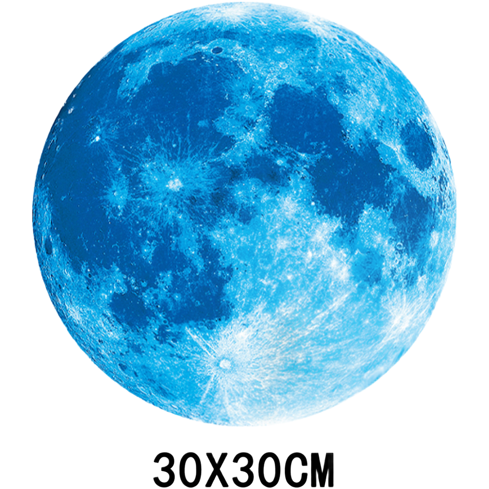 Glow Wall Stickers Moon Planet Set for Room Living Room 30x30cm 20x20cm