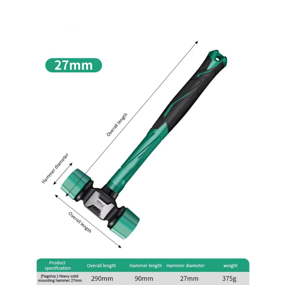 Two-Face Rubber Hammer for Flooring Underlayment Installation and Trim Work - Produktbild 2