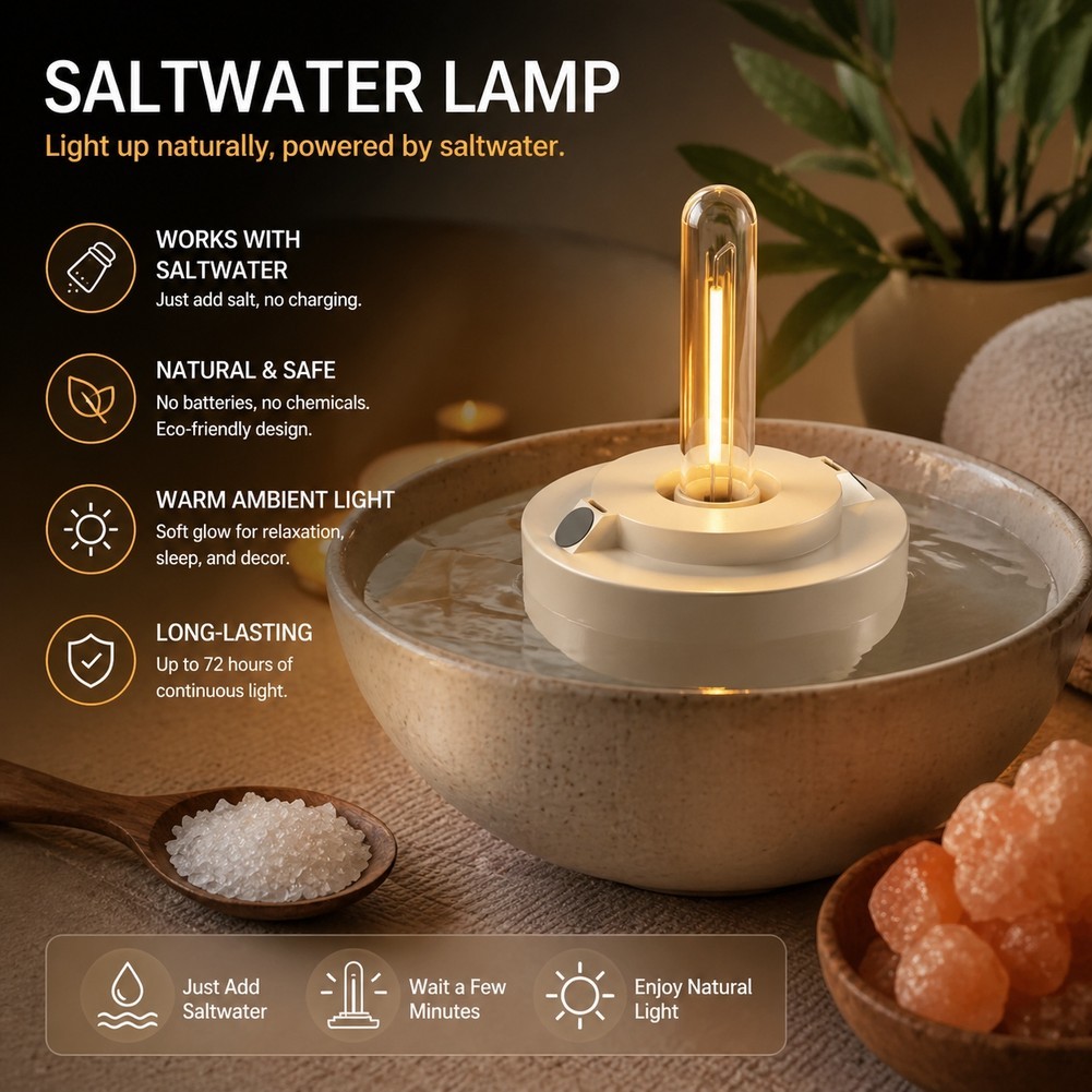 Saltwater Powered Portable Lamp 80 Lumen for Power Outages and Emergencies - Produktbild 10