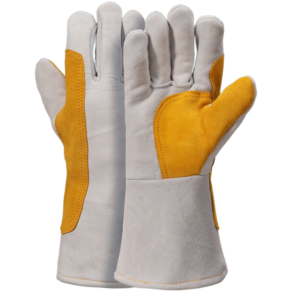 Heat Resistant Welding Gloves Double Layer Sheepskin Cowhide Work Gloves