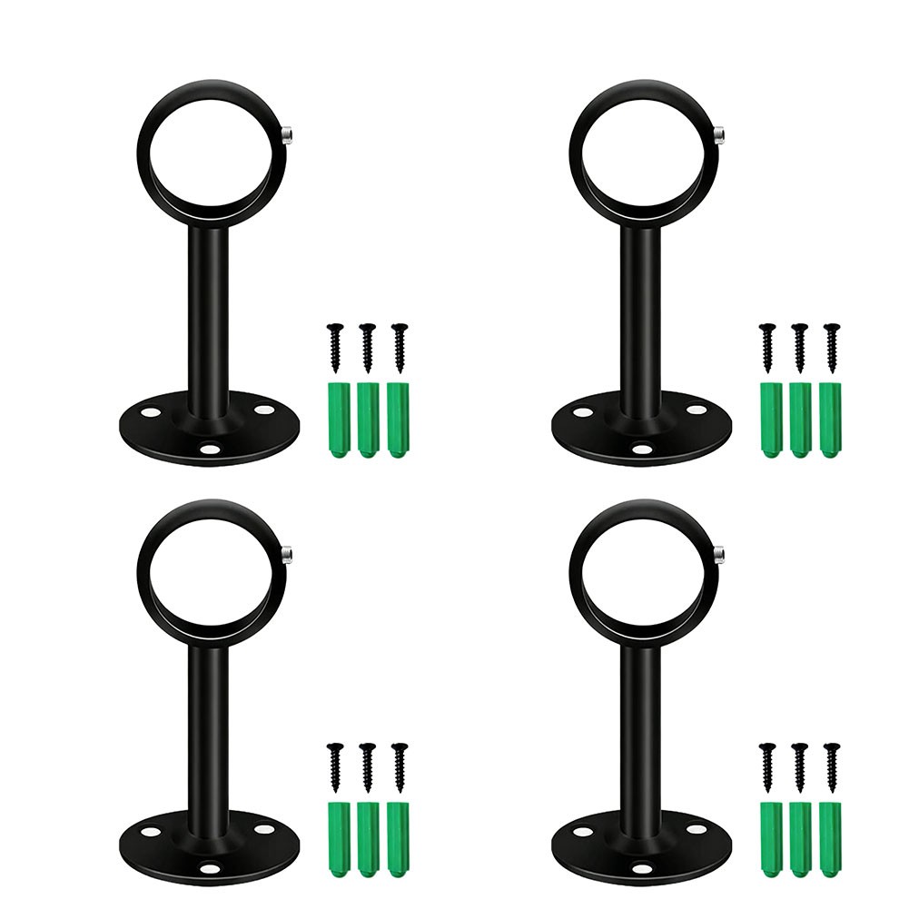 4-Pack Metal Curtain Bracket Set 90mm Length 33mm Diameter Indoor Mounting